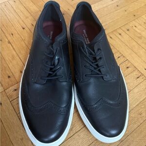Mark Nason Black Leather Oxfords with White Sole